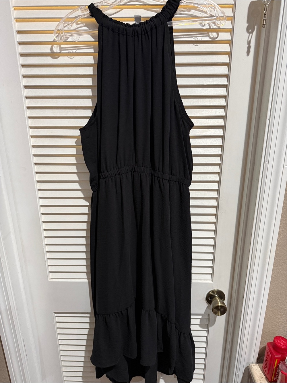Nine West Black High-Low Halter Dress